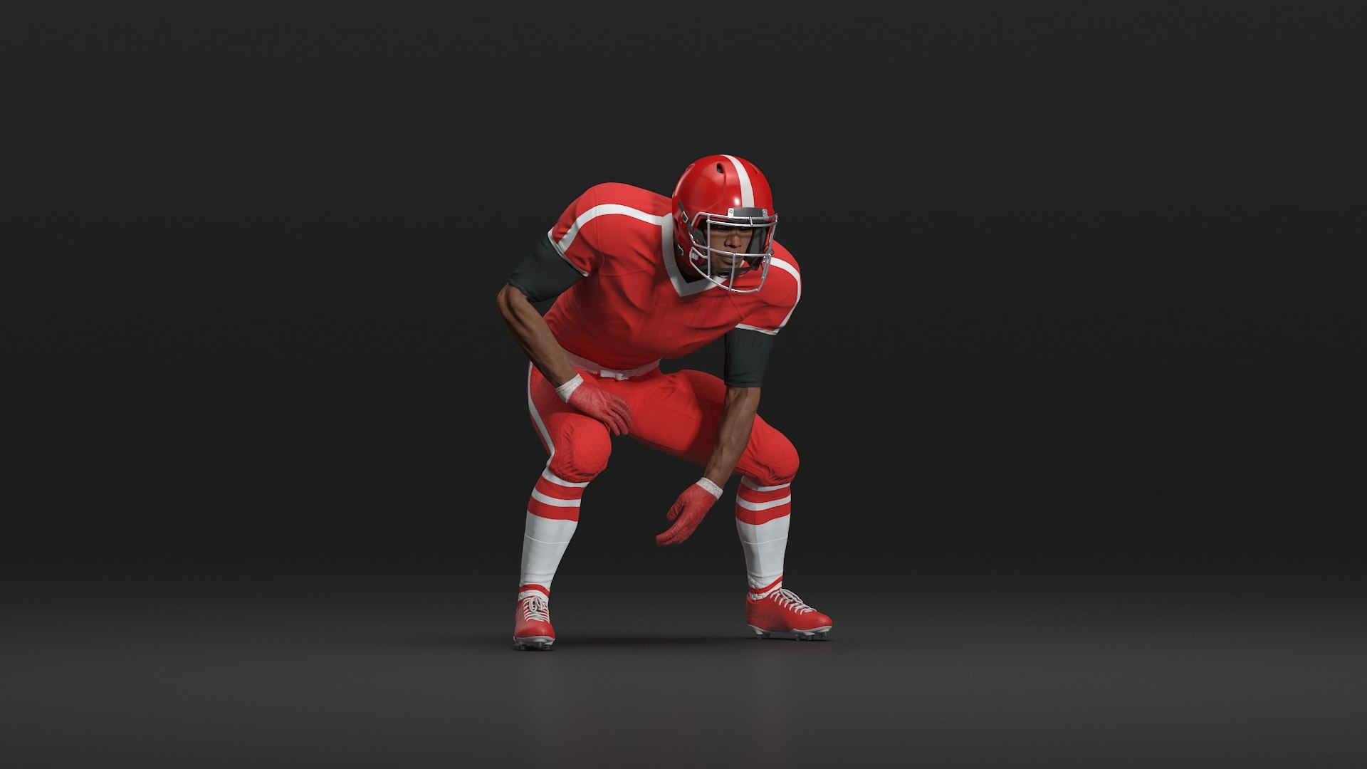 3D Black Man American Football Player Crouching Red Uniform https://p.turbosquid.com/ts-thumb/fL/gEz2sO/cs/blackmanamericanfootballplayercrouchingreduniform3dsmodel010/jpg/1688340818/1920x1080/fit_q87/874577044c1af868feccd4c5ce798ec1e6dceb22/blackmanamericanfootballplayercrouchingreduniform3dsmodel010.jpg