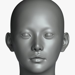 3D model 5 3D Head Face Eyes Female Character Women art portrait doll 3D Low-poly 3D model