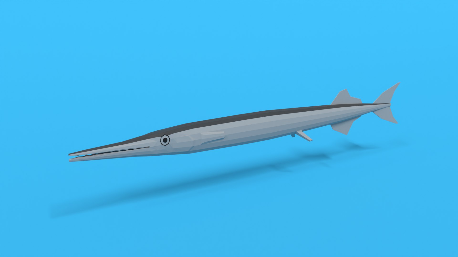 3D Low Poly Cartoon Garfish - TurboSquid 1723169