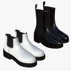Realistic Leather Boots V19 3D model