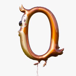 3D Number 0 - Owl shaped foil helium balloon