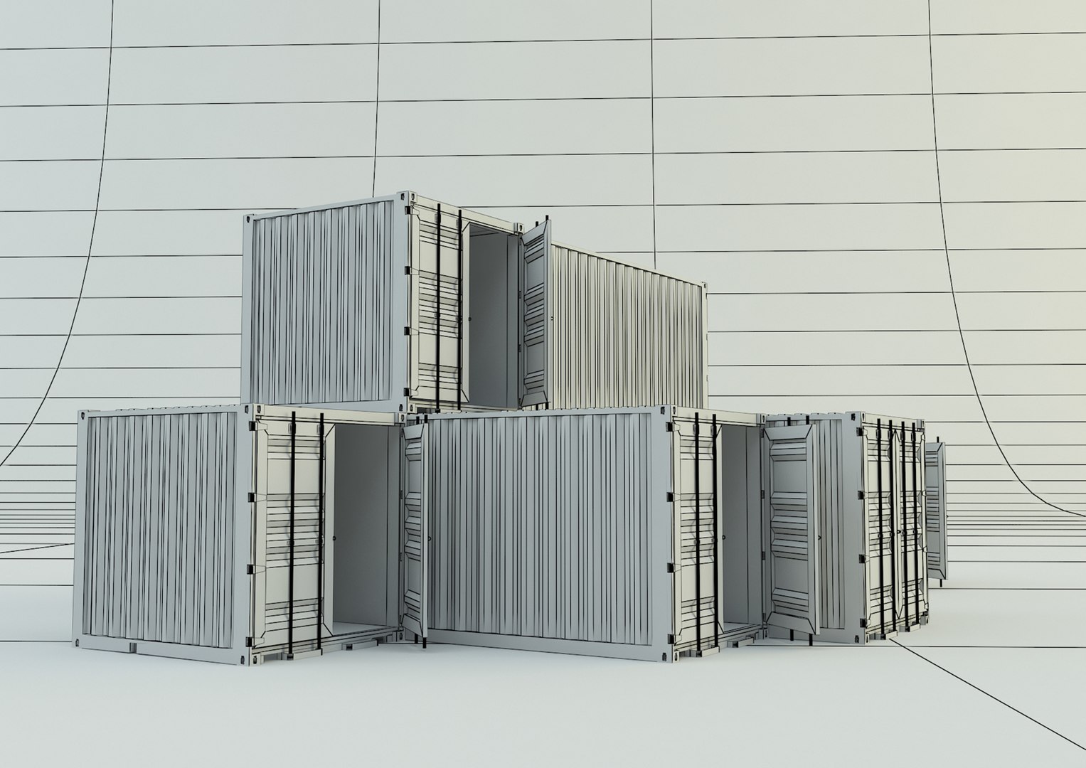 Various container group model 3D model 3D - TurboSquid 2056386