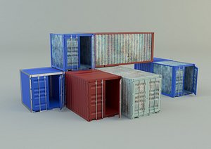 various container group model 3D model 3D