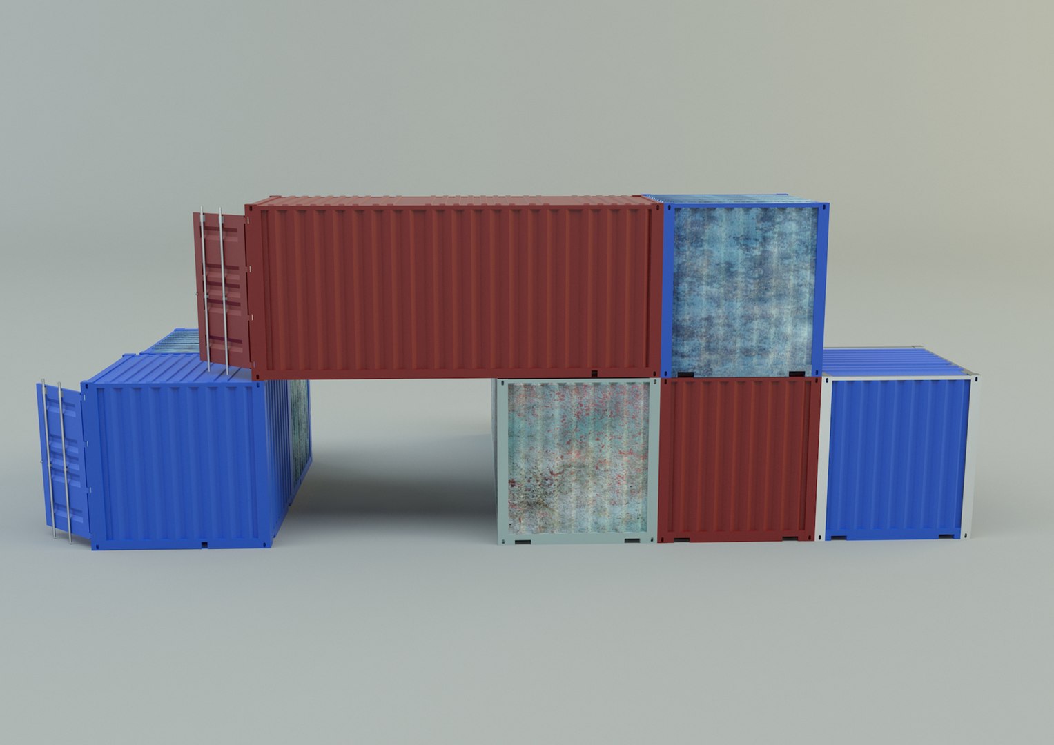 Various container group model 3D model 3D - TurboSquid 2056386
