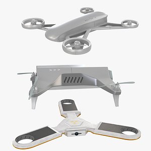 Futuristic Sci-fi Drone Vehicle Collection 3 in 1 3D model