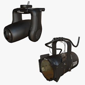 Helicopter Search Lights Collection 3D model