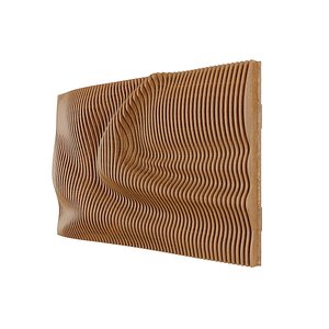 Parametric Wavy Wooden Wall Decor 08 - wood cutting machines 3D model