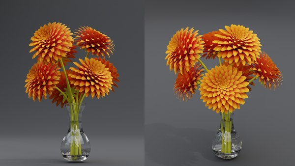 3D модель Ваза для цветов на стеклянном горшке - TurboSquid 2087498