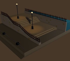 3D stairs blender model