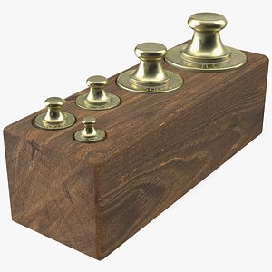 3D model vintage balance scale weights