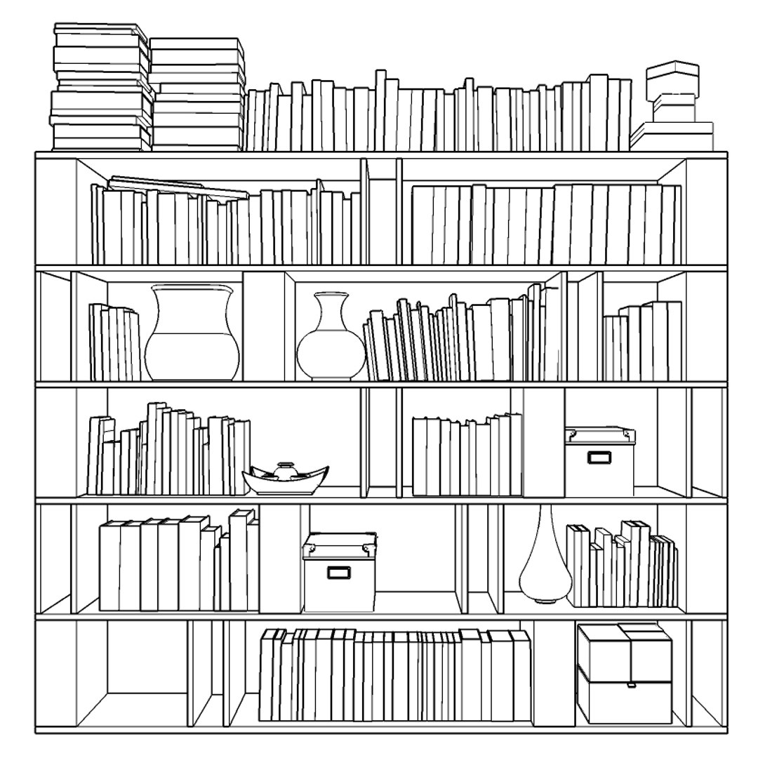 3D shelves books - TurboSquid 1264337