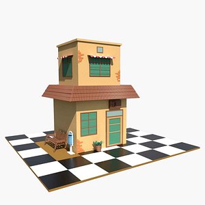 Cartoonish House Building 3D model