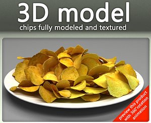 potato chips plate 3d 3ds
