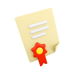 certificate or diploma stamped with medal