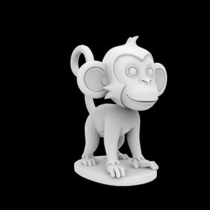3D model Cartoon Monkey Figurine 3D Print Model