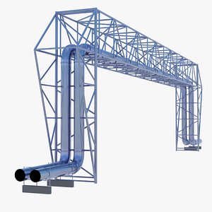 Pipeline bridge chrome 3D model