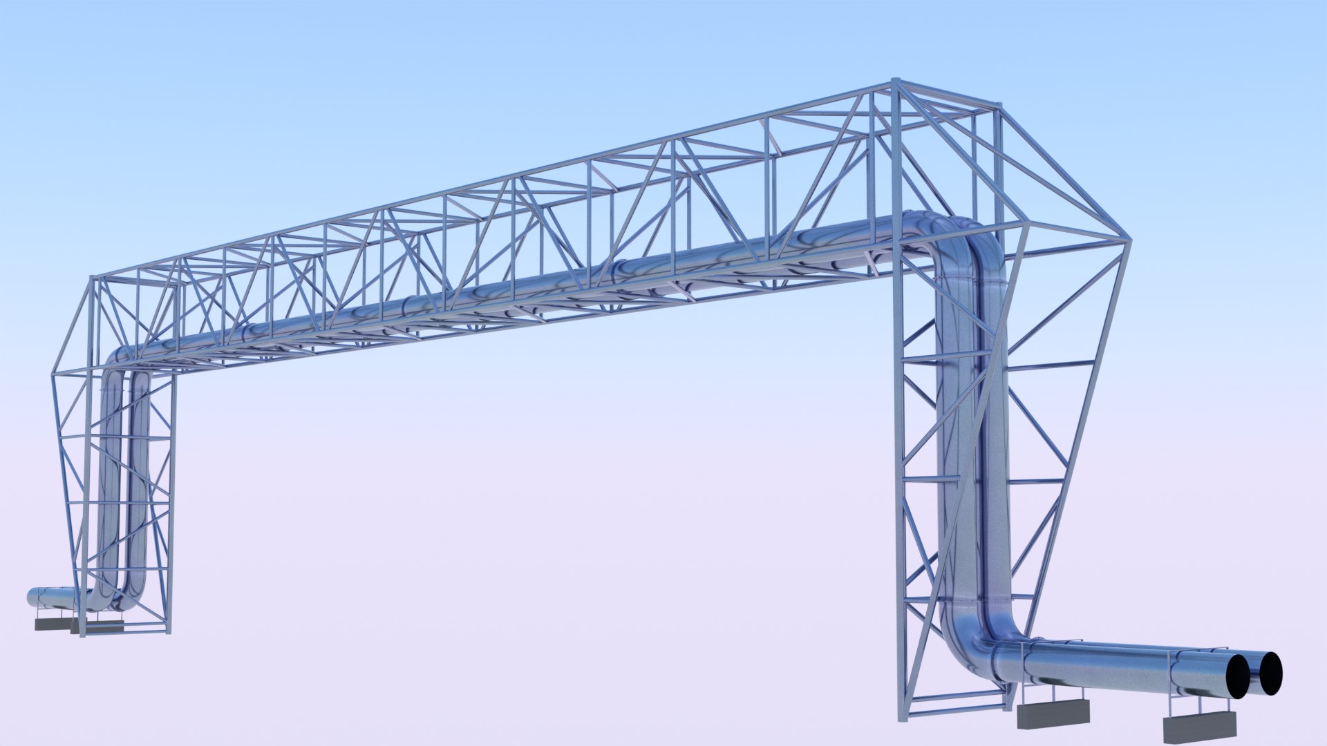 Pipeline Bridge Chrome 3D Model - TurboSquid 2248717