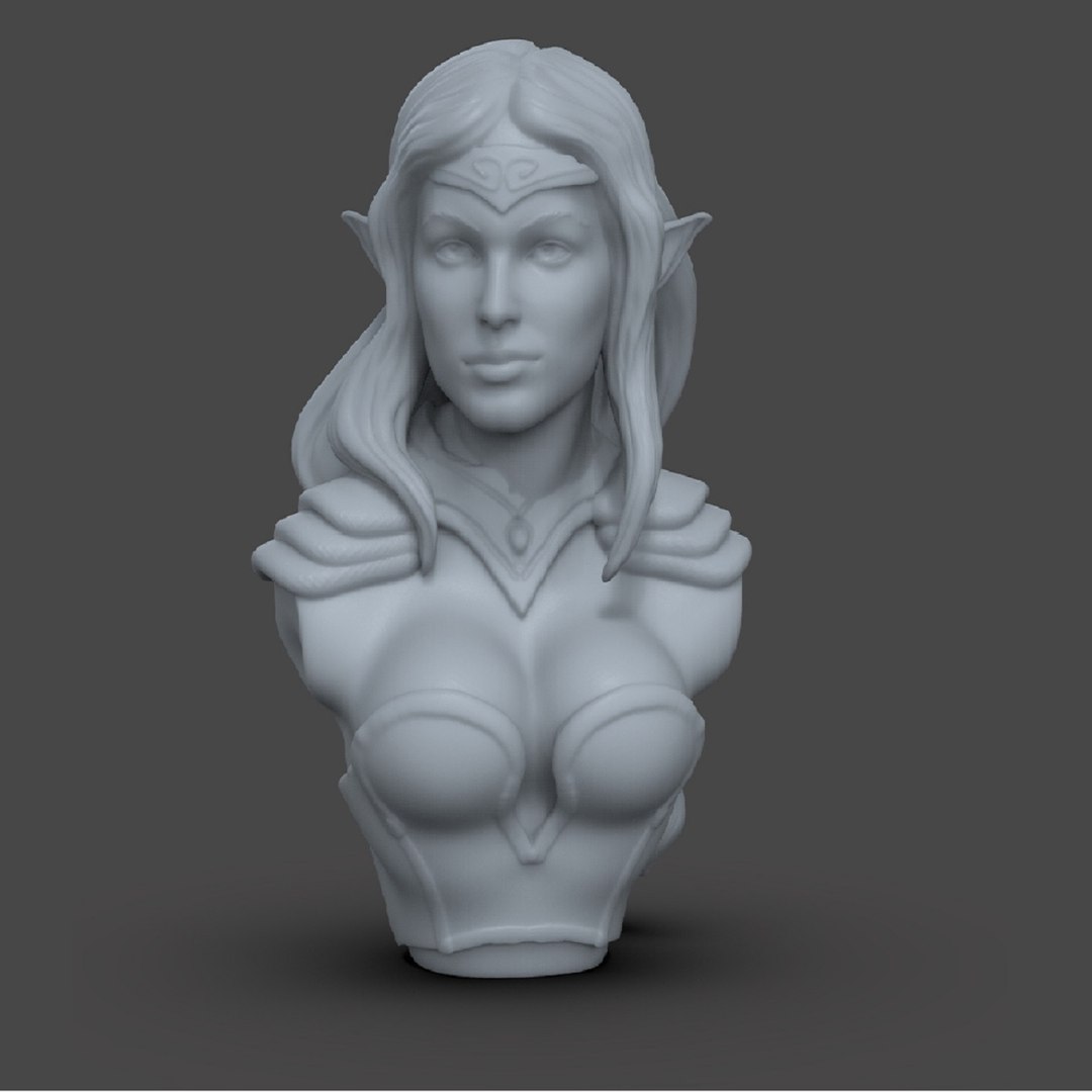 Elf Woman Bust 3d Model Turbosquid 2114516 5753