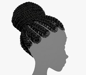 Female Hair Cards Style 6 - Braids Bun