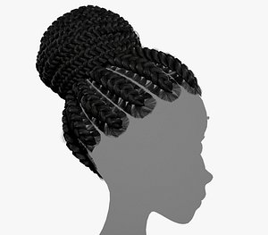 Female Hair Cards Style 6 - Braids Bun