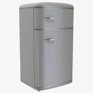 3d retro refrigerator aluminium