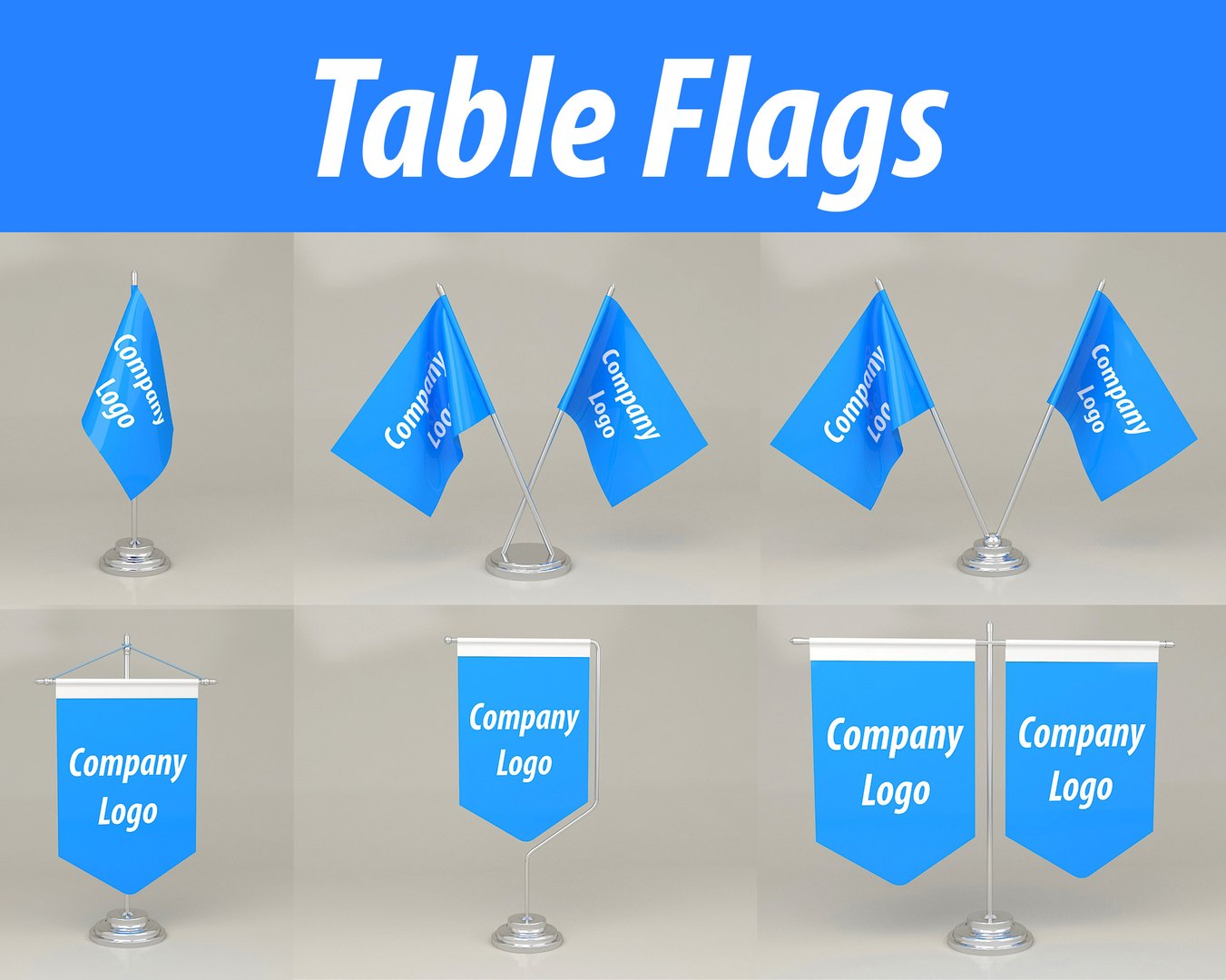 3d model of table flags