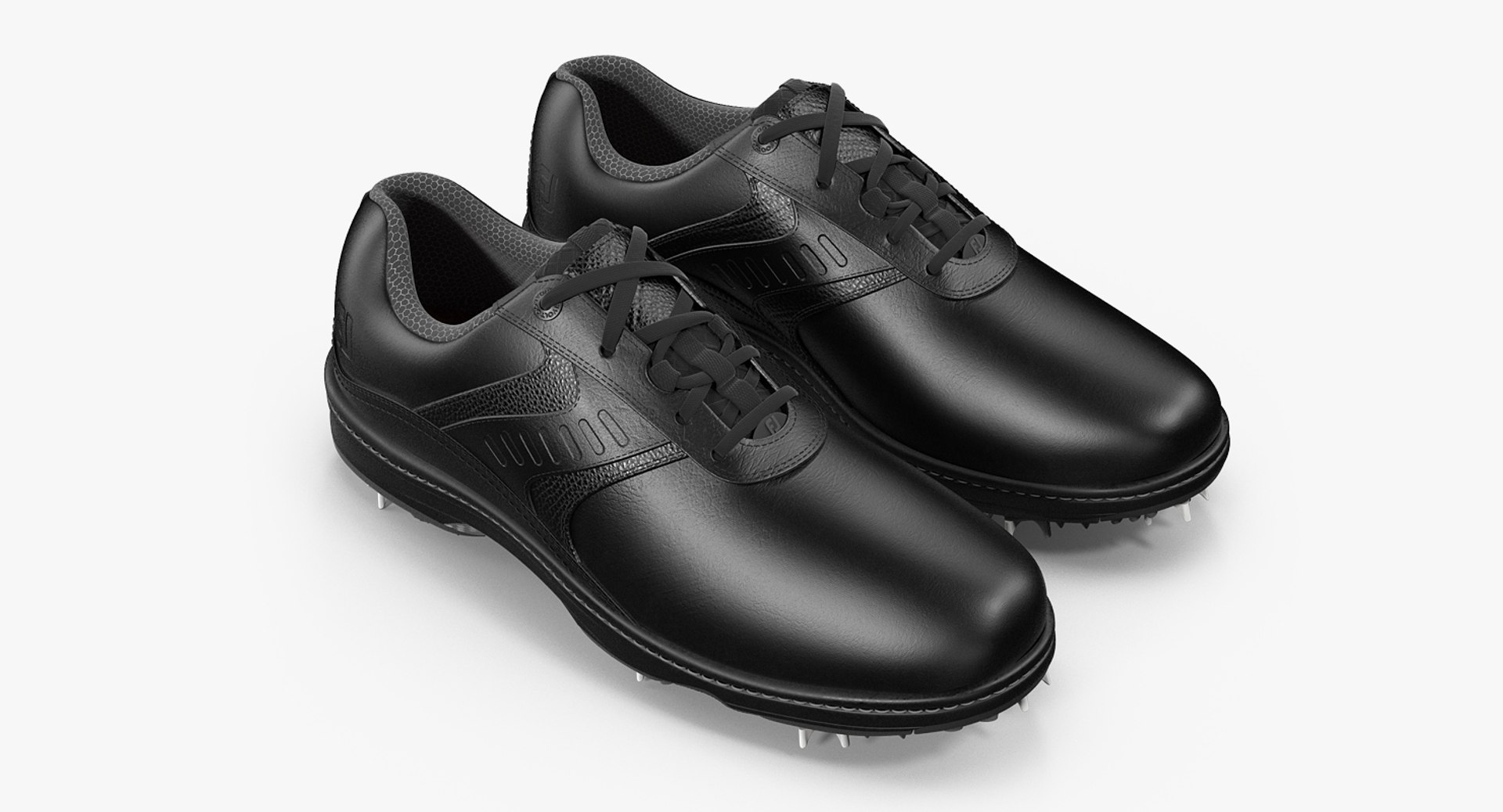 Footjoy Mens Black Golf Spikes Shoes 3D Model 3D model for industrial visualization, technical presentation, simulation, product rendering, and animation