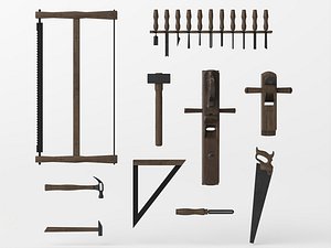 Vintage Woodworking Hand Tools Asset Pack