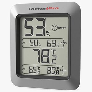 Digital Thermometer and Hygrometer Digital Hygrometer 3D