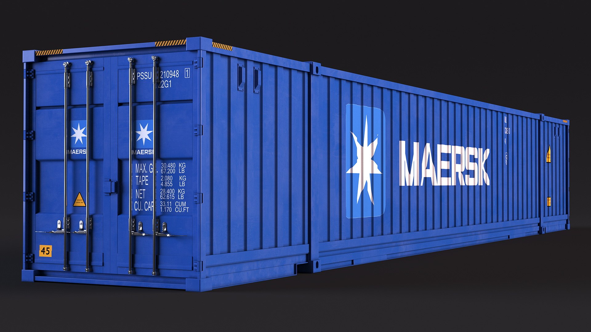 3D 53 Feet High Cube Dry Cargo Shipping Container - TurboSquid 2153048