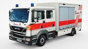generic european ambulance truck 3D model