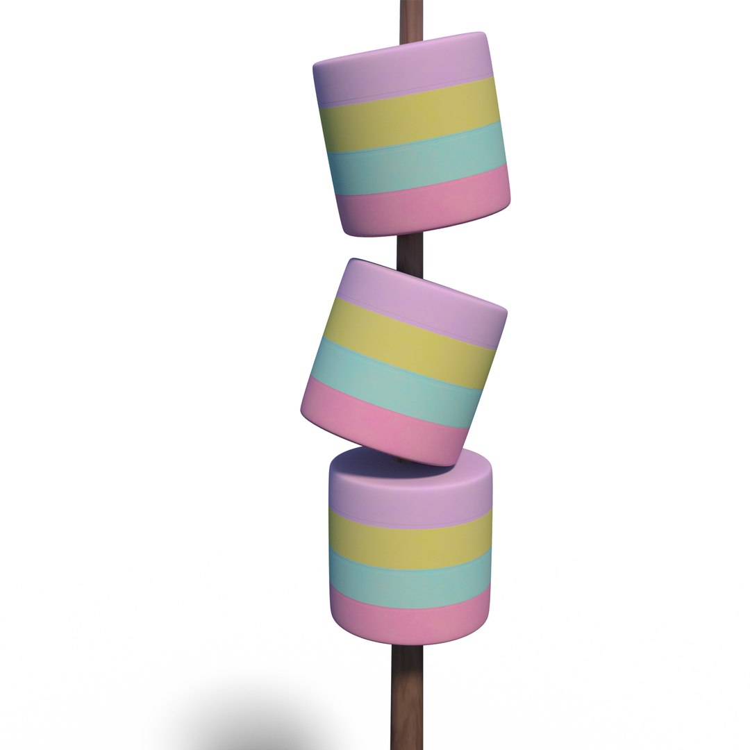 Colorful Marshmallow on a Stick 3D model TurboSquid 2086513