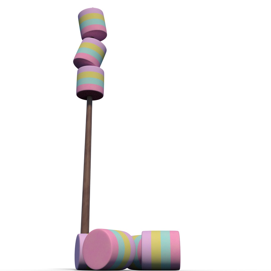 Colorful Marshmallow on a Stick 3D model TurboSquid 2086513