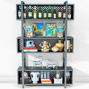 3D shelf cabinet decor model