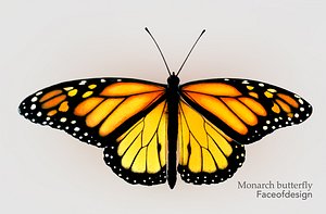 3d model monarch butterfly