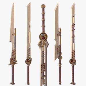 Steampunk blade collection 3D model
