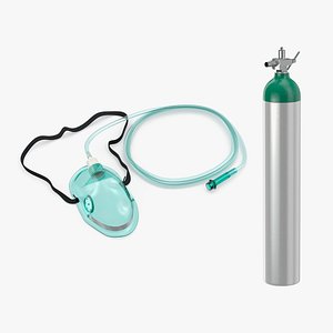 oxygen mask cylinder 3D model