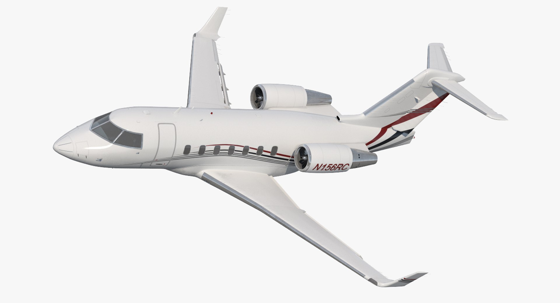 Bombardier Challenger 604 Business Jet Generic 2 Rigged 3D model preview