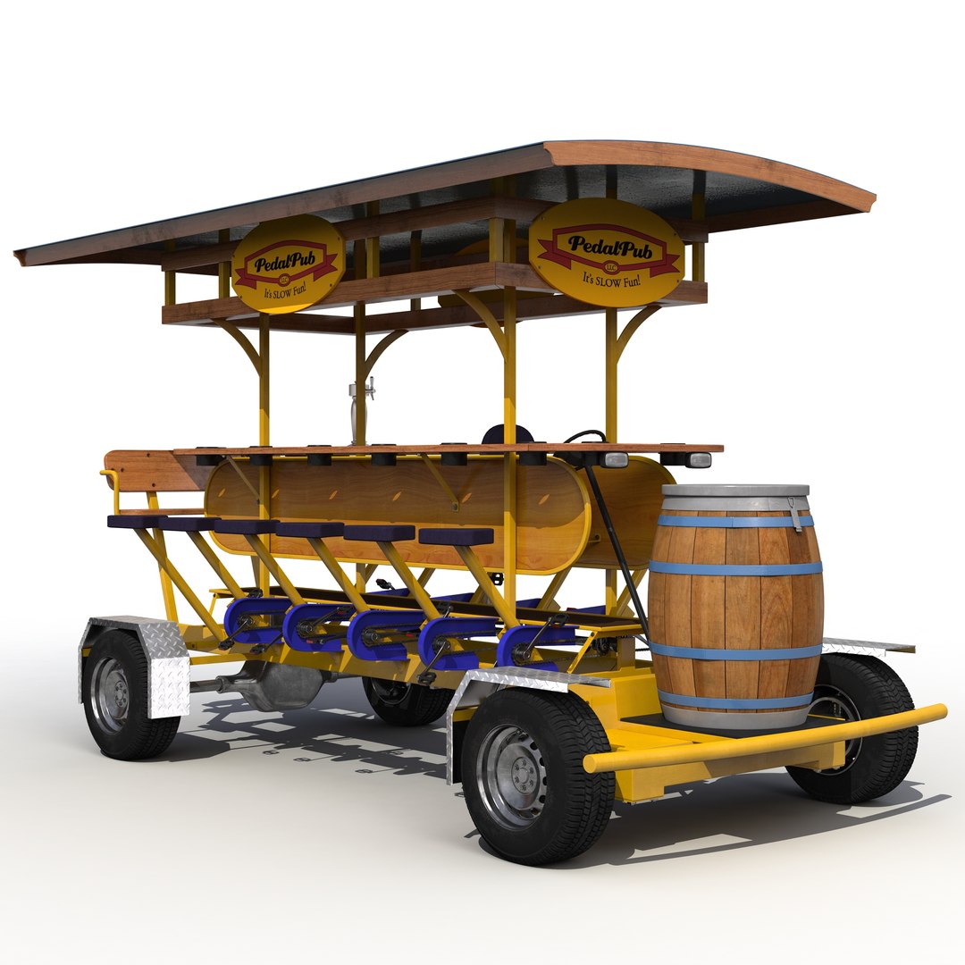 Pedal Pub Rigged 3D Model 3D model preview