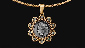 coin luxury jewelry pendant