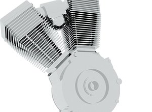 v twin motorcycle engine 3d max