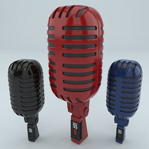 3D retro microphone vintage