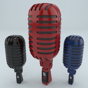 Shure Super 55 BCR vocal dynamic microphone 3D model