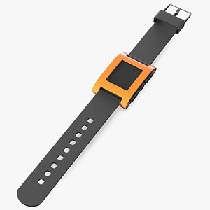 Turned Off Pebble Smart Watch with Strap Unbuttoned