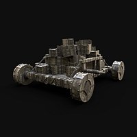 WAGON CARGO CONVOY HEAVY MEDIEVAL TRANSPORTER