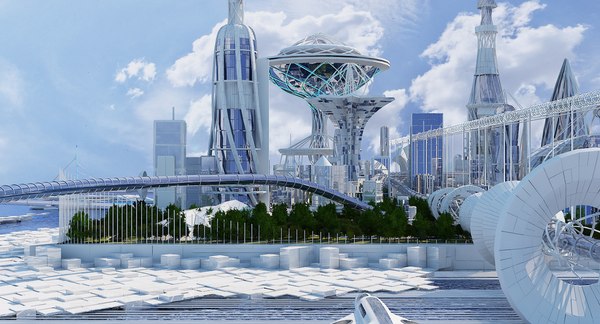 Futuristic city 3D model - TurboSquid 1375868