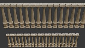 Classical Stone Balustrade 3D Scan