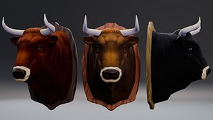 Bull Head Wall Mount Hunting Trophy