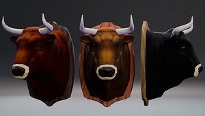 Bull Head Wall Mount Hunting Trophy