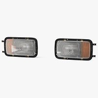Rectangular Halogen H4 Truck Headlight Set